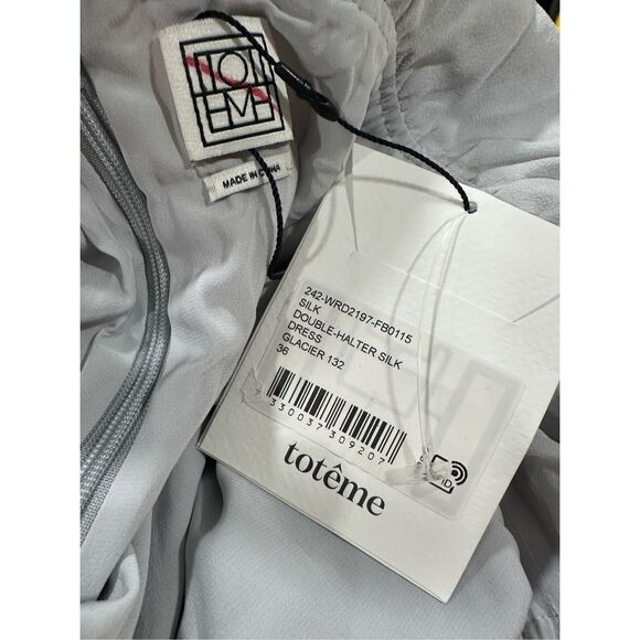 NWT TOTEME Halterneck silk crêpe de chine maxi dress Size US 4 $960 - Picture 11 of 12